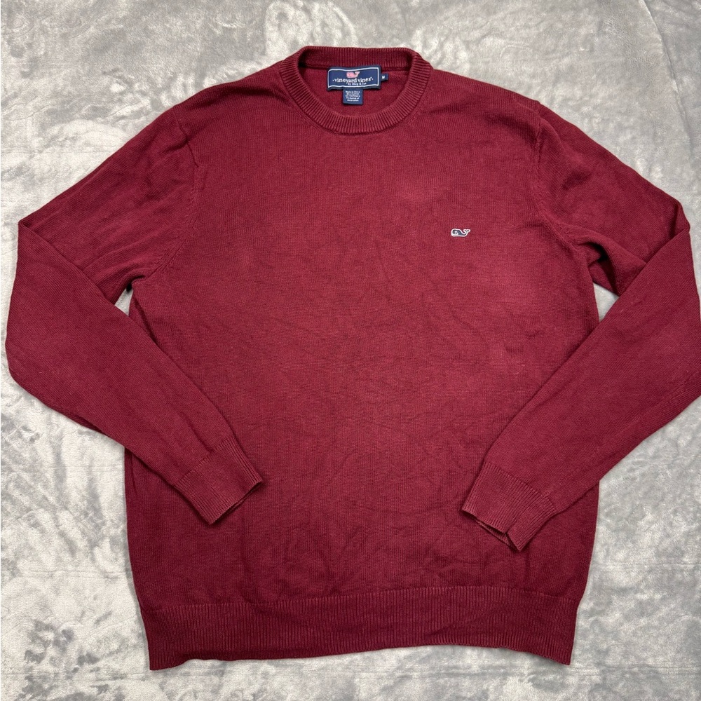 Vineyard Vines Cotton Burgundy Crewneck Sweater